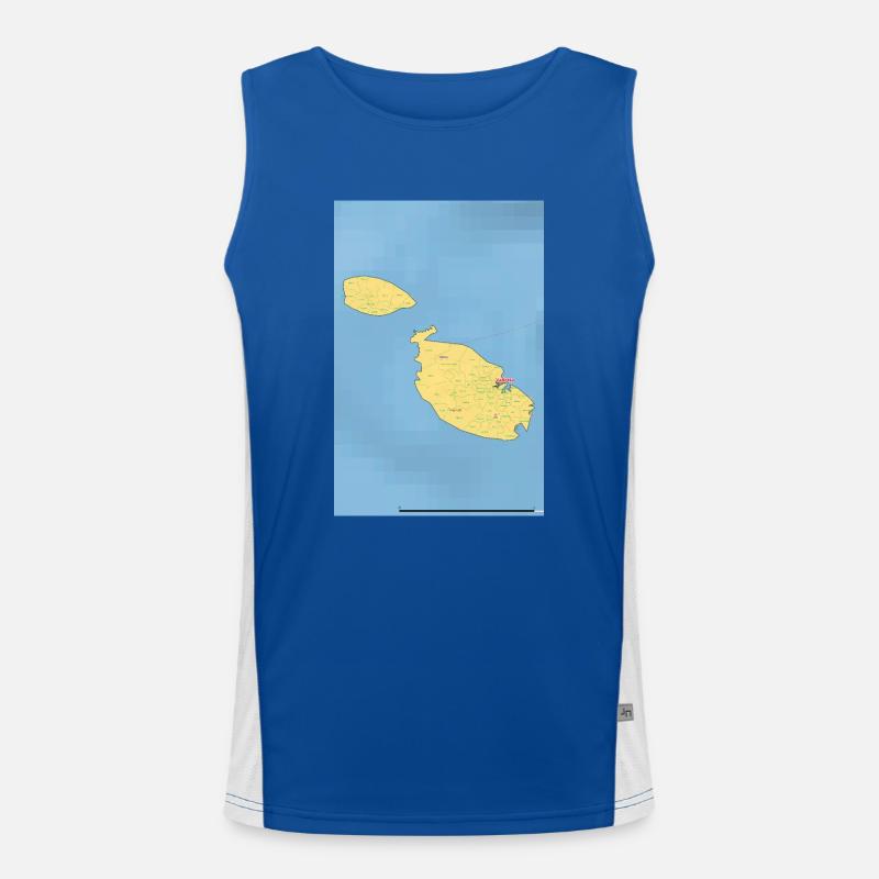 Malta Map Men's Functional Contrast Tank Top 