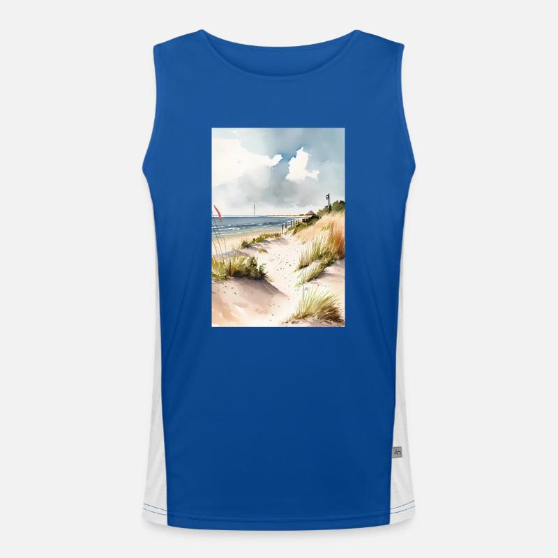 Strand und Dünen Funktionelles Kontrast-Tank Top für Männer 