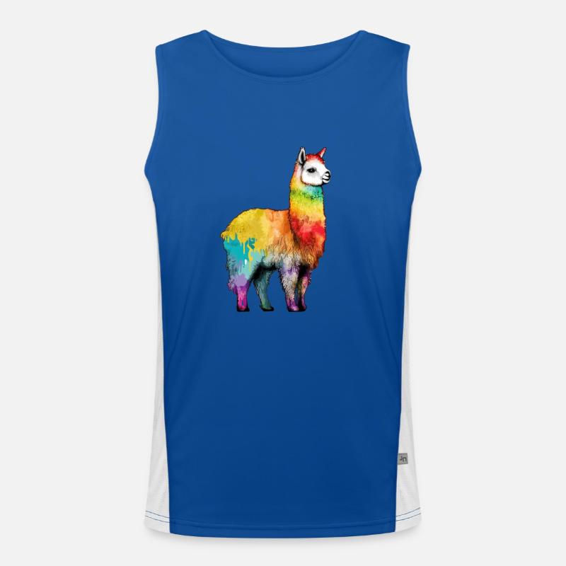 Alpaga Llama Rainbow Graffiti Style Débardeur respirant contrasté Homme 