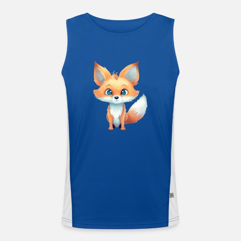 Fuchs Putzig Waldtier Wasserfarben Funktionelles Kontrast-Tank Top für Männer 