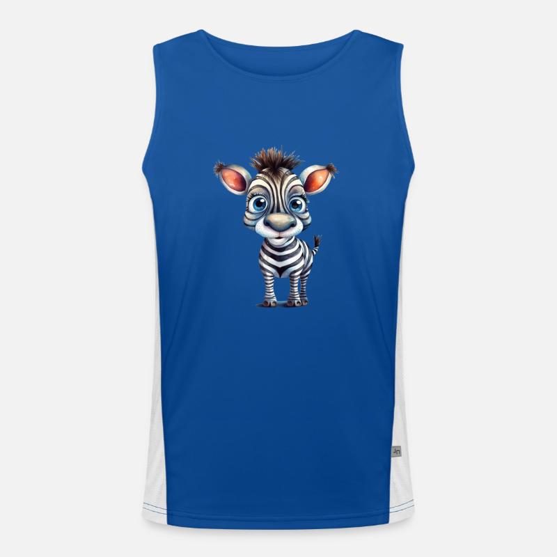 Zoo d’aquarelle Zebra Débardeur respirant contrasté Homme 