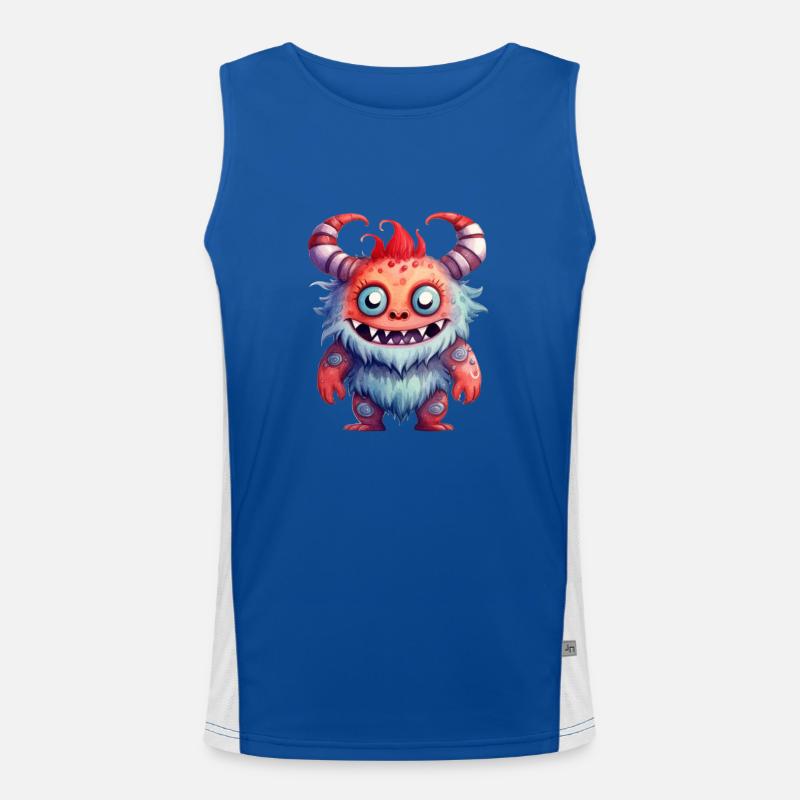 Oni akvarel tegning - Funktionel kontrast tanktop til herrer  - kongeblå/hvid