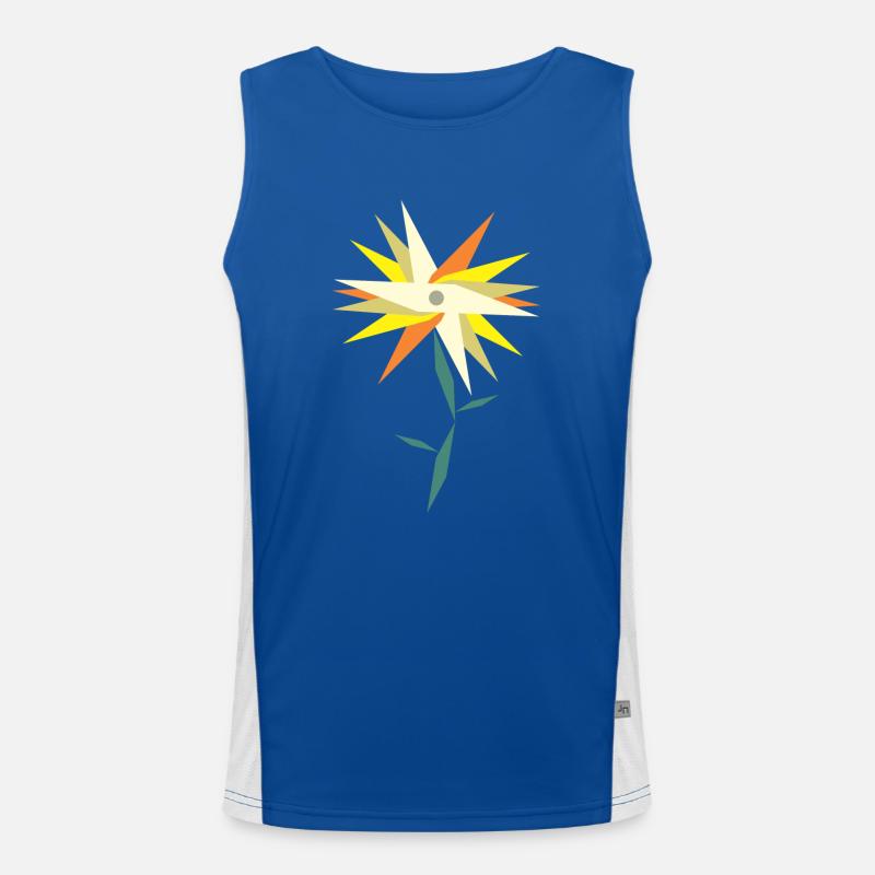Low Poly Flower Men's Functional Contrast Tank Top 