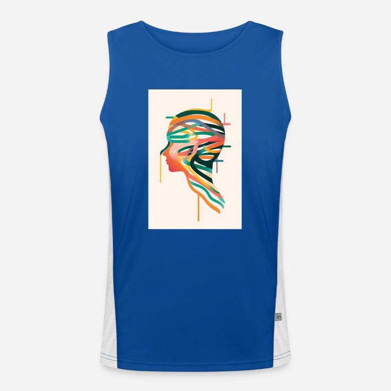 Silhouette mit neurodivergentem und abstraktem Profil. Funktionelles Kontrast-Tank Top für Männer 