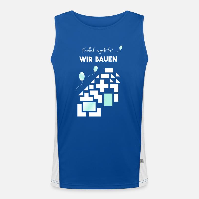 We build white without a year Men's Functional Contrast Tank Top 