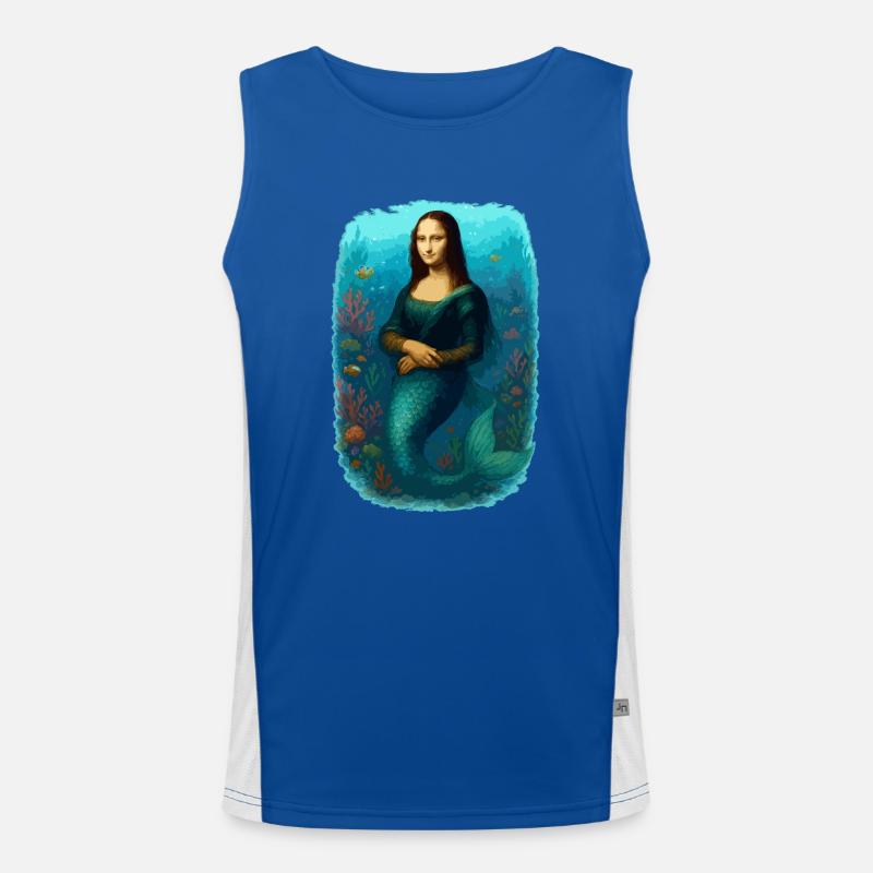 Mona Lisa Meerjungfrau Funktionelles Kontrast-Tank Top für Männer 