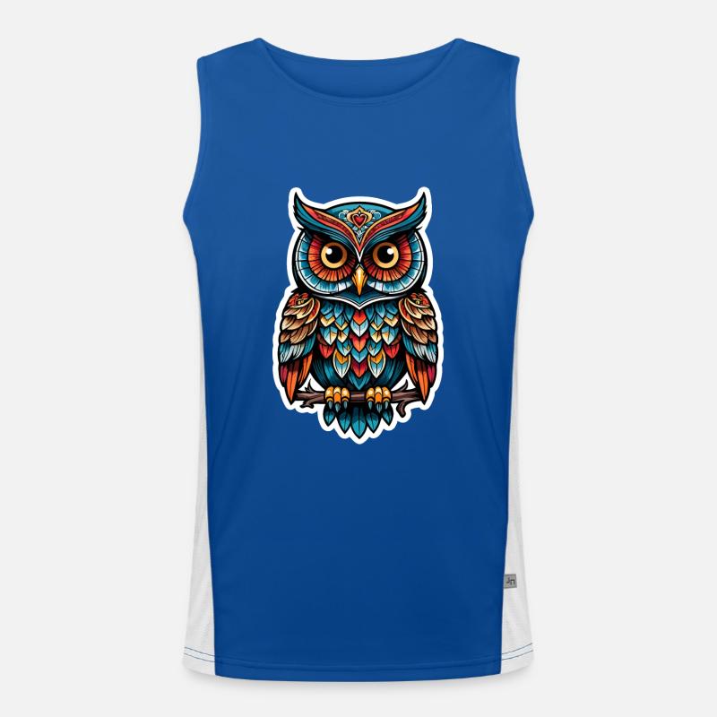 Eule Neo Traditional Funktionelles Kontrast-Tank Top für Männer 