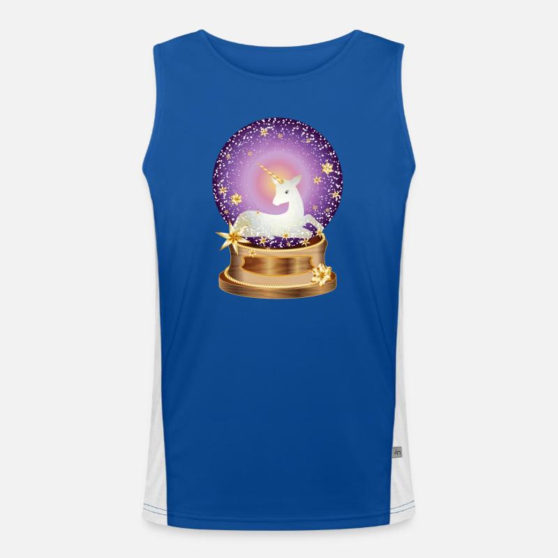Boule à neige violette avec licorne imaginative Débardeur respirant contrasté Homme 