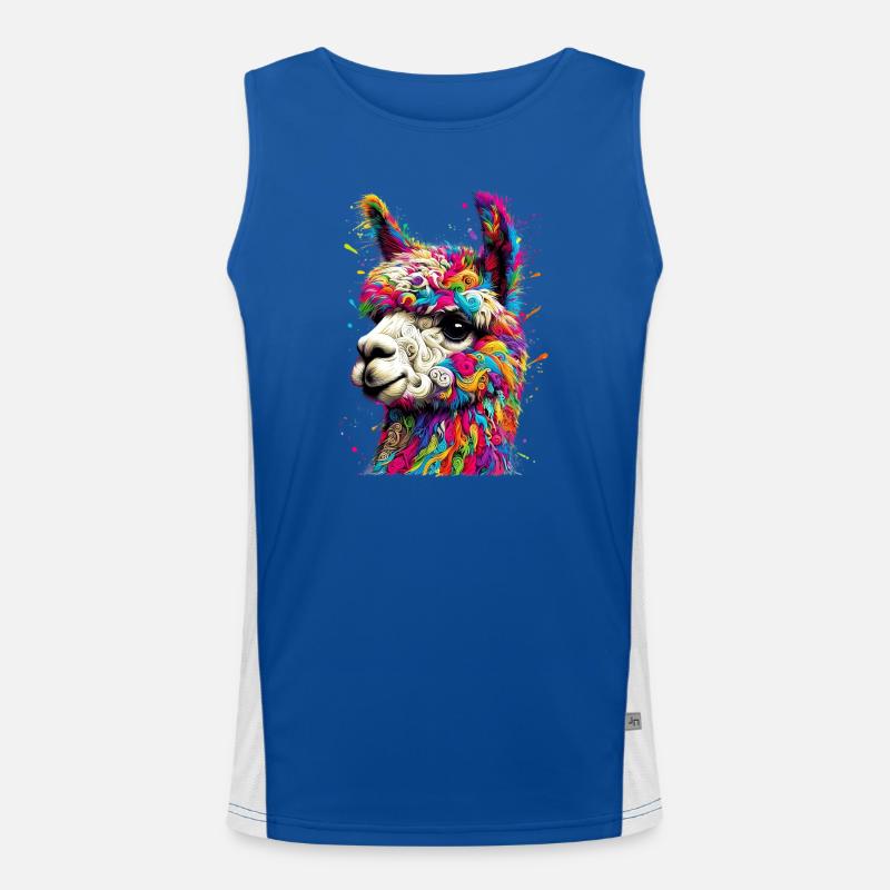 Alpaca - Men's Functional Contrast Tank Top  - royal/white