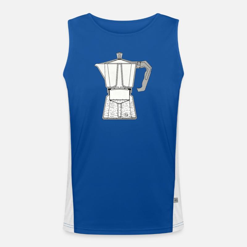Mocca Espresso Maker Men's Functional Contrast Tank Top 