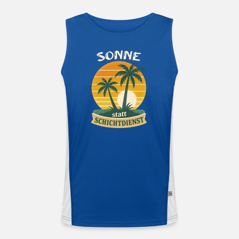 Sonne statt Schichtdienst Funktionelles Kontrast-Tank Top für Männer 