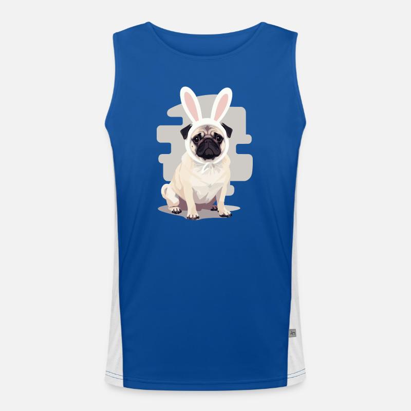 Pug Bunny Men's Functional Contrast Tank Top 