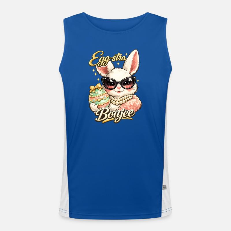 Eggstra Boujee Easter Bunny Easter - Men's Functional Contrast Tank Top  - royal/white