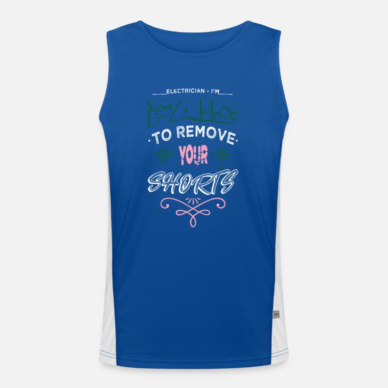 electrical electrician bib fun profession birthday Funktionelles Kontrast-Tank Top für Männer 