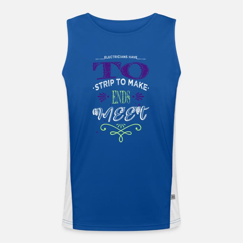 jokes engineer awesome electrical engineering - Men's Functional Contrast Tank Top  - royal/white