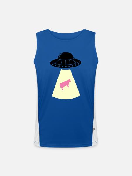 ufo kuh - Funktionelles Kontrast-Tank Top für Männer  - Royal/Weiß - Vorne