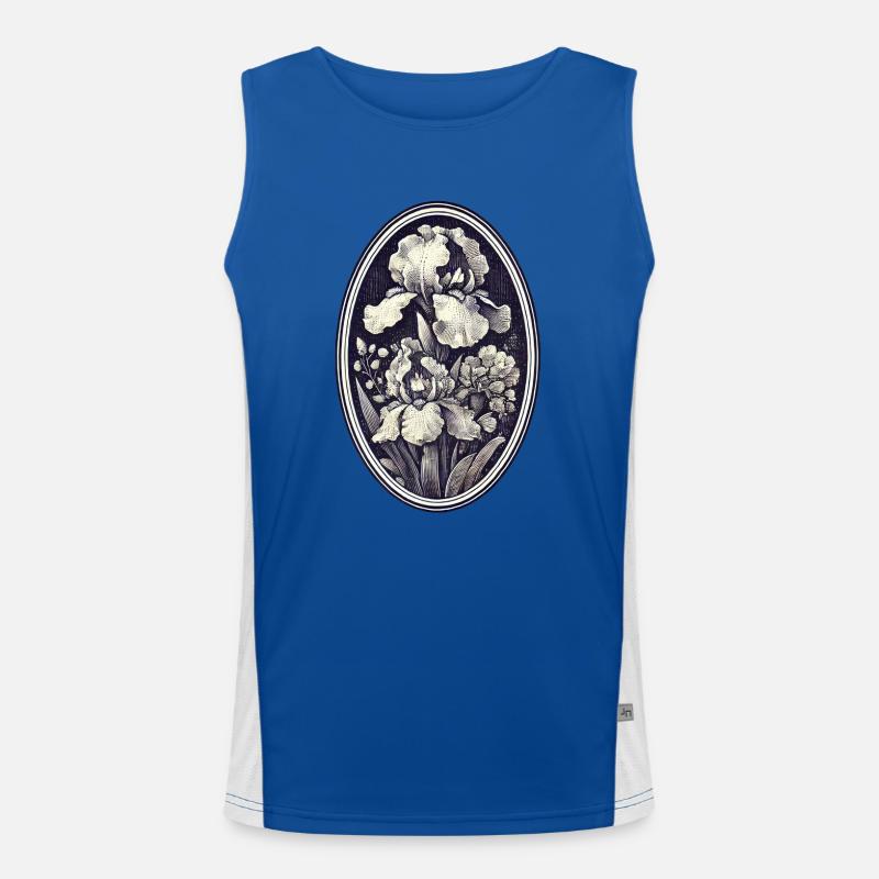 Vintage Victorian Irises Men's Functional Contrast Tank Top 