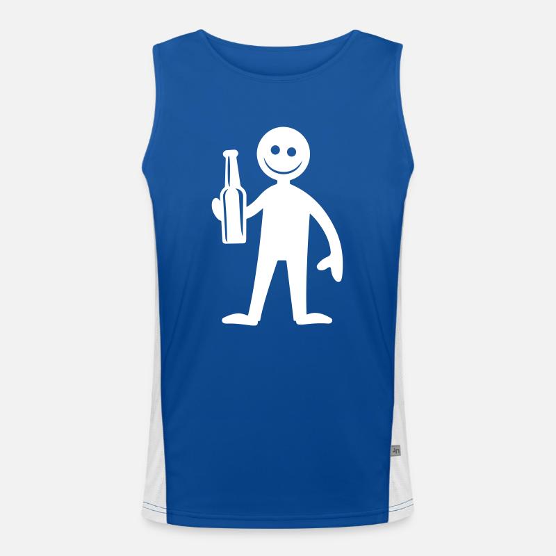 Strichmännchen Party Bier Funktionelles Kontrast-Tank Top für Männer 