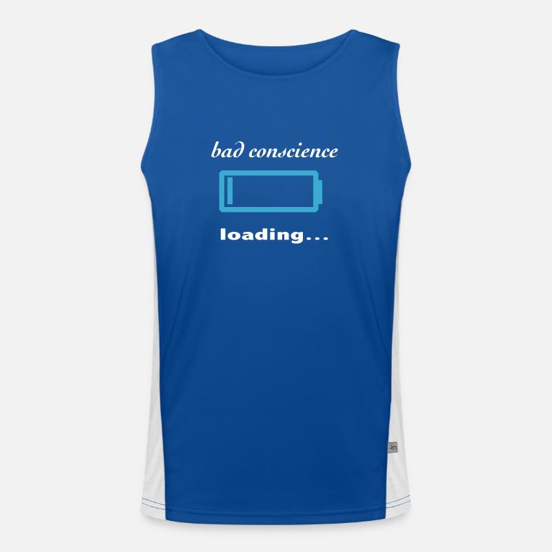 bad conscience loading... - Men's Functional Contrast Tank Top  - royal/white