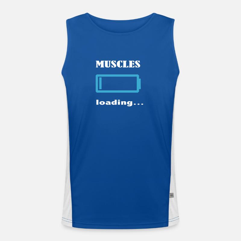 muscles loading... - Men's Functional Contrast Tank Top  - royal/white