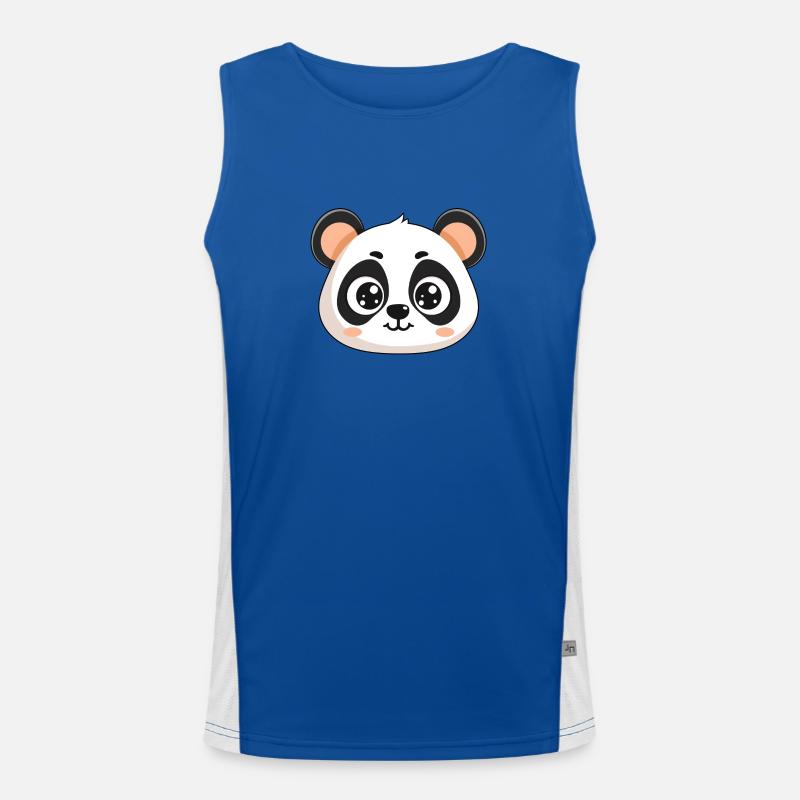 Panda head, cute animal, panda pattern Men's Functional Contrast Tank Top 