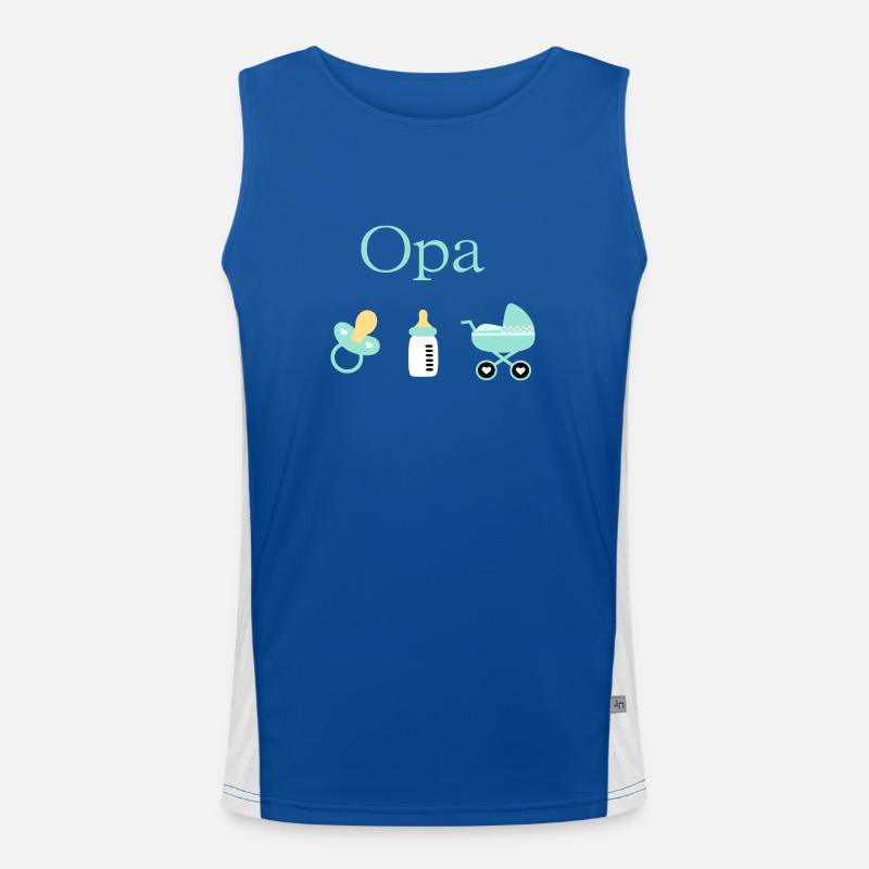 Opa Geburt Junge Vorlage personalisierbar Funktionelles Kontrast-Tank Top für Männer 
