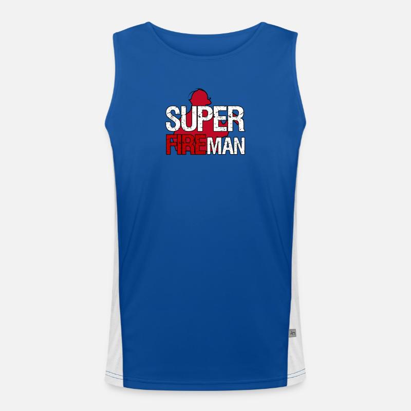 Cadeau de pompier super pompier Débardeur respirant contrasté Homme 