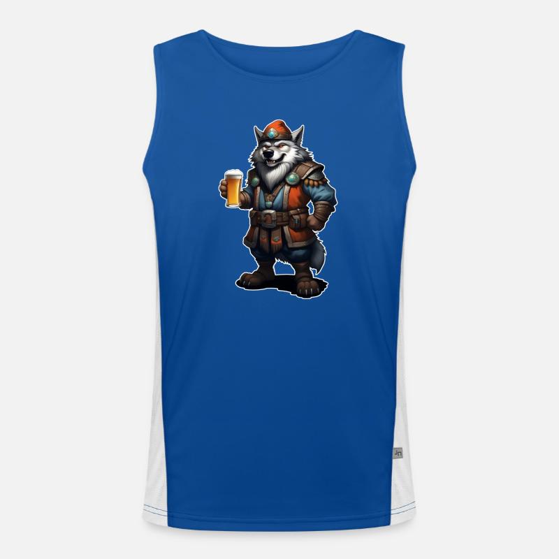 Wolf Bier Funktionelles Kontrast-Tank Top für Männer 
