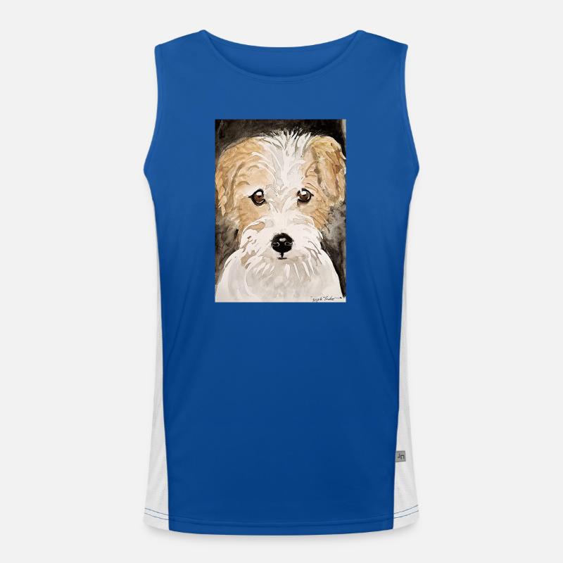 Terrier Welpe,  Funktionelles Kontrast-Tank Top für Männer 
