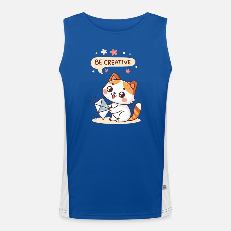 Creative Kawaii Cat Men's Functional Contrast Tank Top 