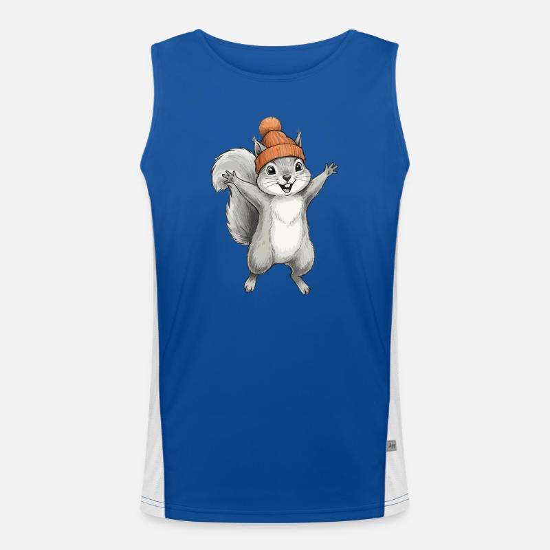 Squirrel with cap Men's Functional Contrast Tank Top 