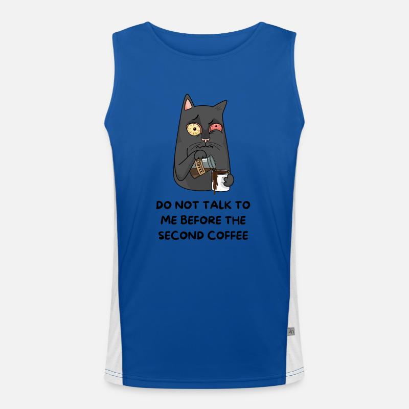 Do not speak up before the second coffee - Men's Functional Contrast Tank Top  - royal/white