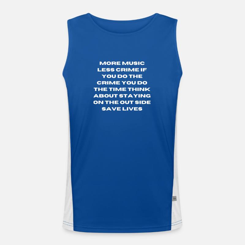 more rime less crime Men's Functional Contrast Tank Top 