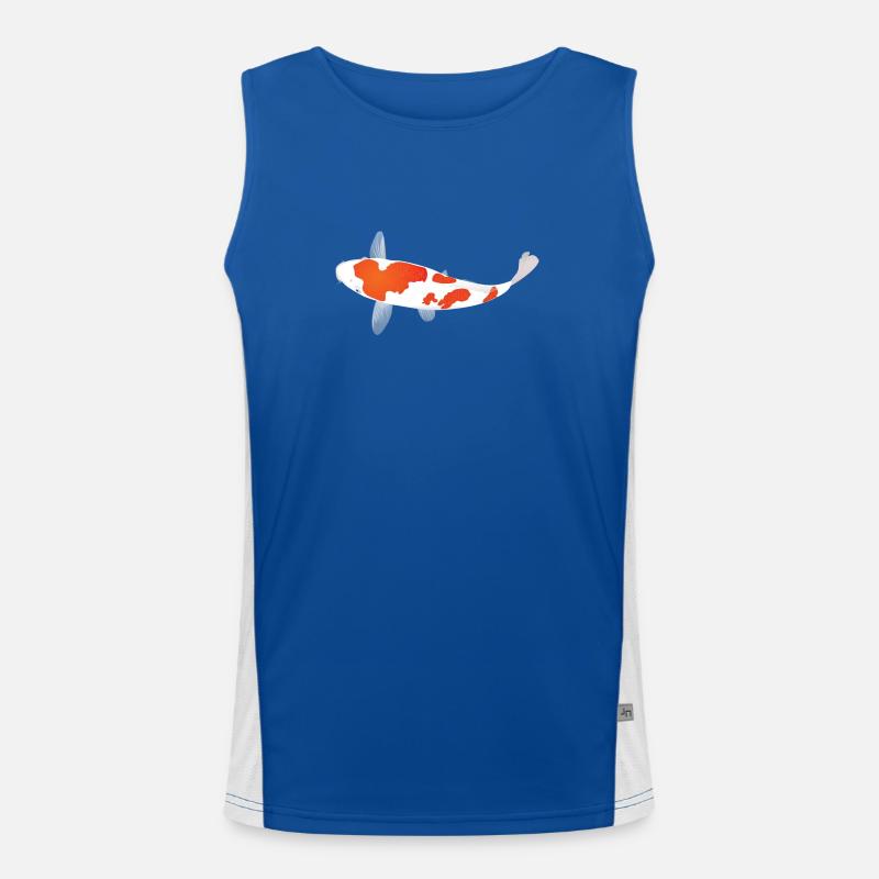 Koi Carp - White and Red Men's Functional Contrast Tank Top 