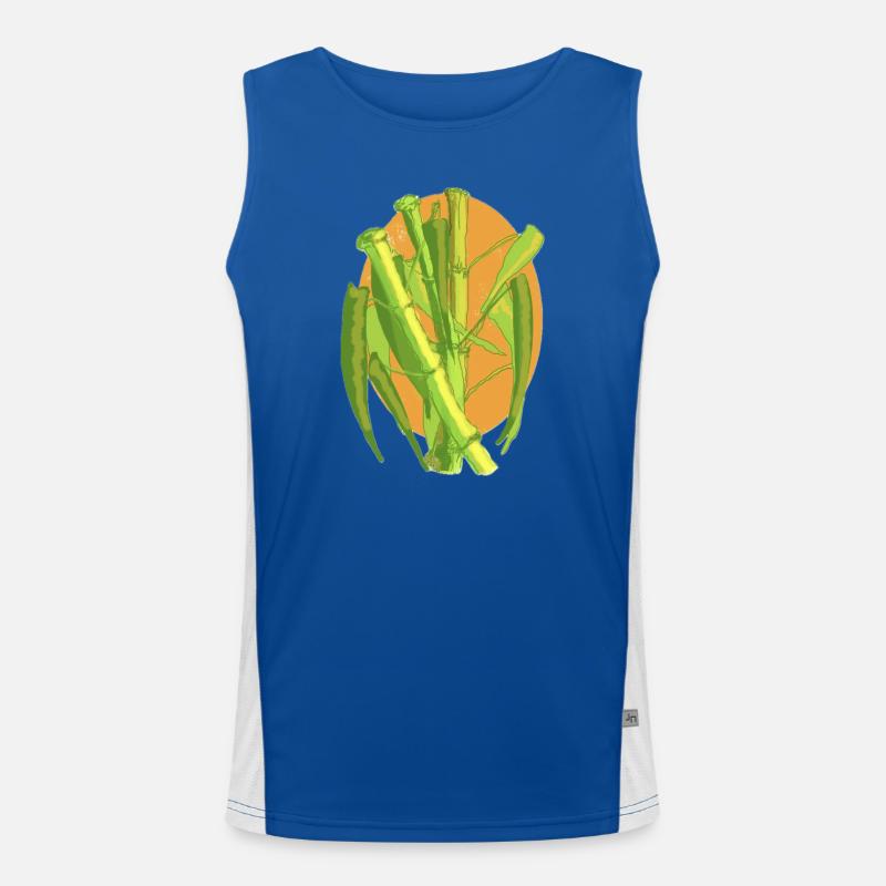 Bamboo Botanical Burst Men's Functional Contrast Tank Top 