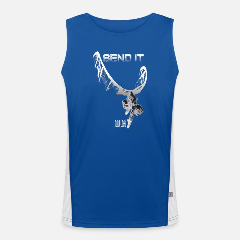 Send It Skelettdrache Grunge Funktionelles Kontrast-Tank Top für Männer 