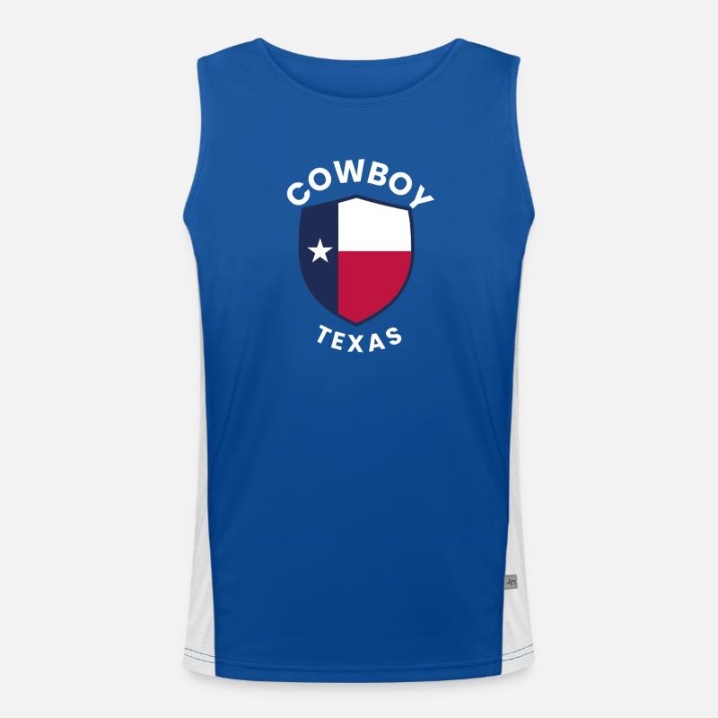 Cowboy Texas Shield Design graphique Débardeur respirant contrasté Homme 