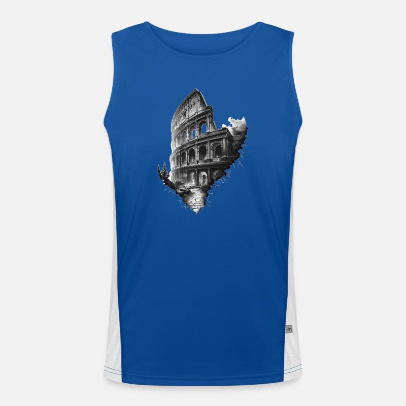 Ätherisches schwarz-weißes Kolosseum Funktionelles Kontrast-Tank Top für Männer 
