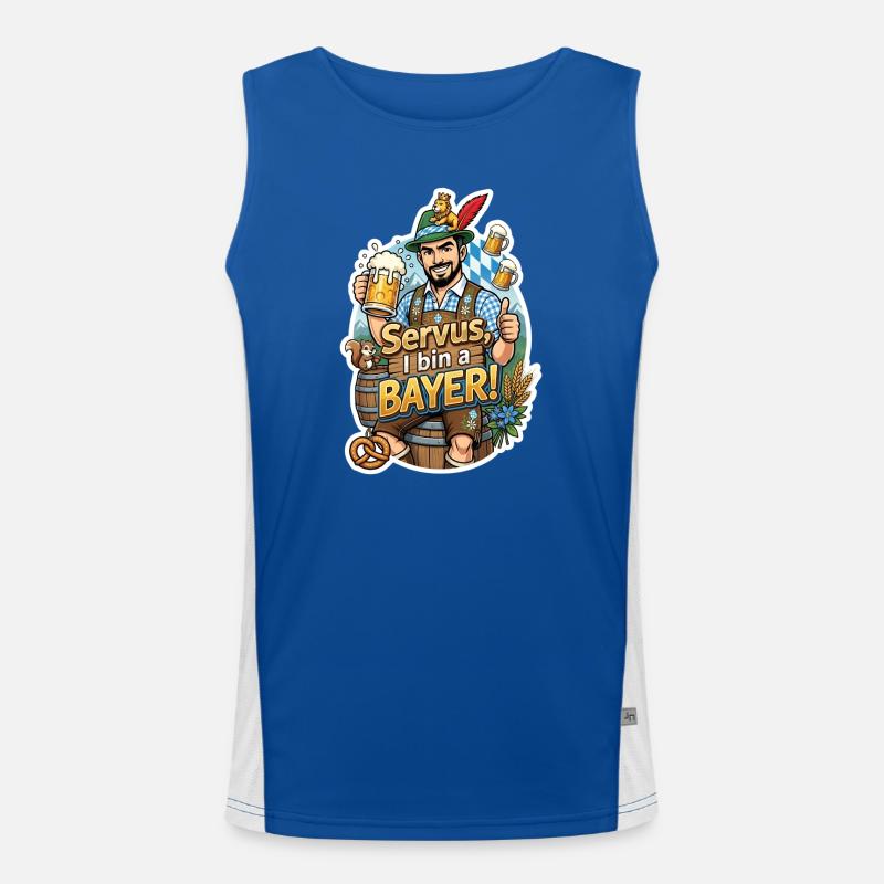 Servus I am a Bayer – Beer Joy Men's Functional Contrast Tank Top 