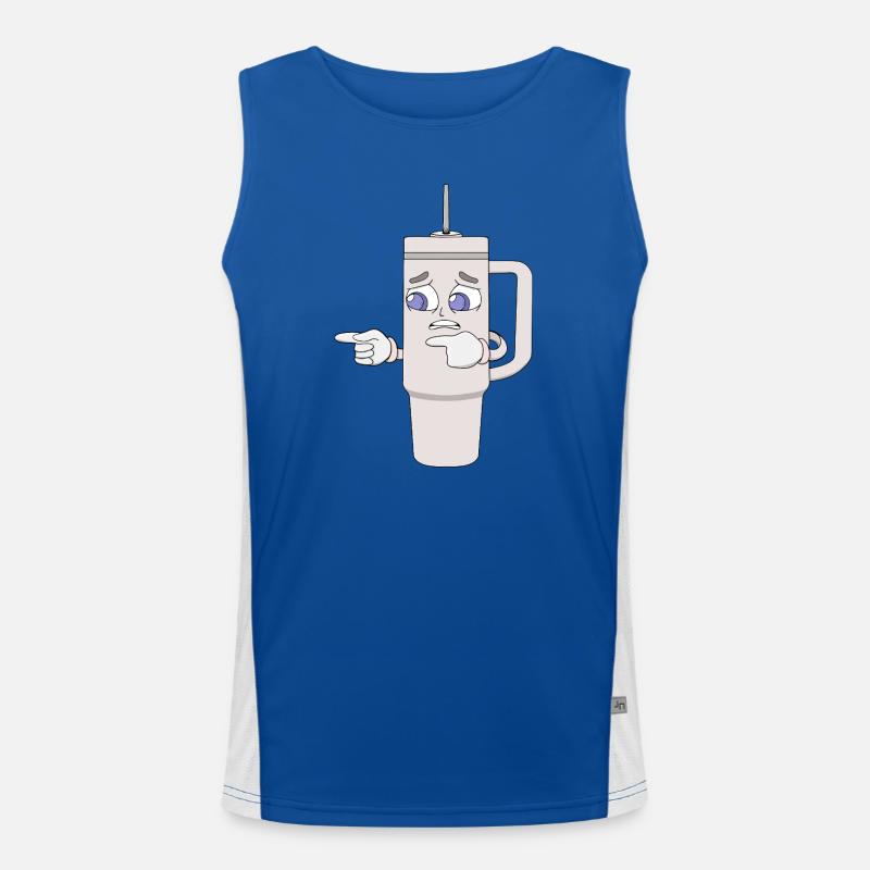 Besorgtes Shaker-Cup-Maskottchen Funktionelles Kontrast-Tank Top für Männer 