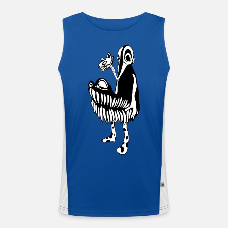 Monster Illustration karakter PUK-koder - Funktionel kontrast tanktop til herrer  - kongeblå/hvid