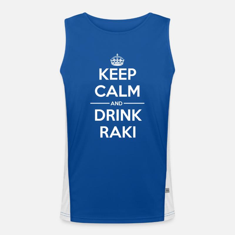 Drinks Keep calm Raki Funktionelles Kontrast-Tank Top für Männer 