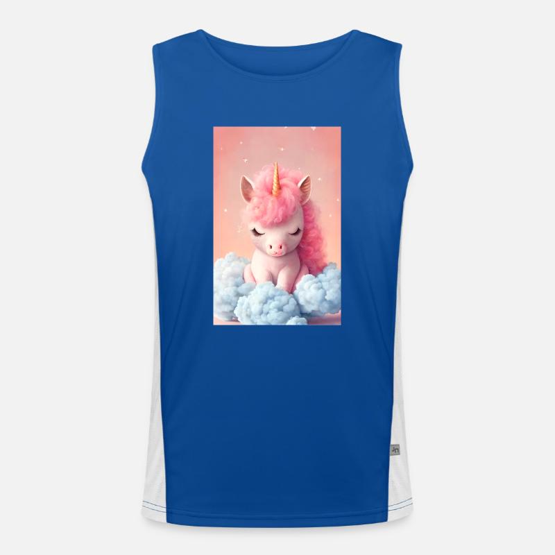 adorable bébé licorne endormi sur un nuage Débardeur respirant contrasté Homme 
