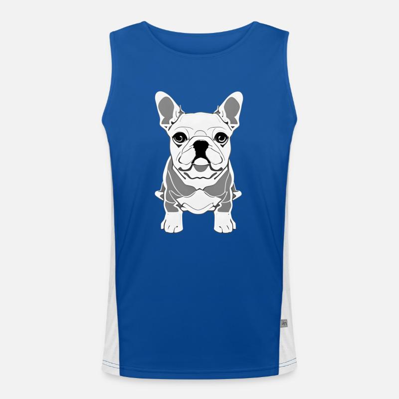 Motif d’impression graphique de conception de bouledogue français Débardeur respirant contrasté Homme 