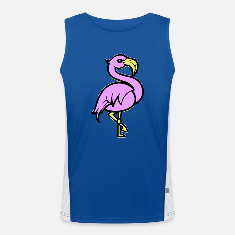 Flamingo Comic - Men's Functional Contrast Tank Top  - royal/white