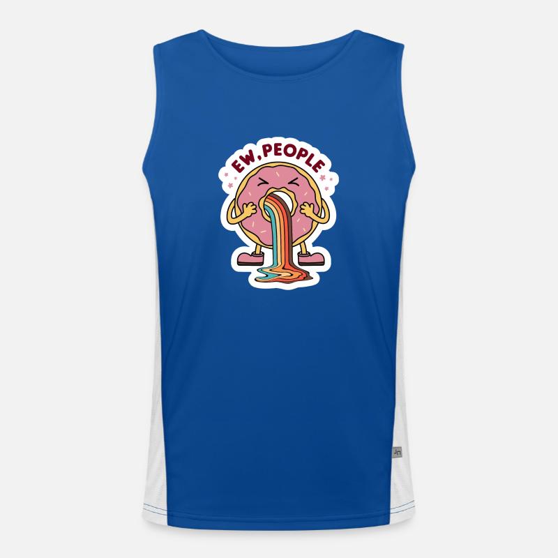 Ew Leute Sarkastisches Donut Design Funktionelles Kontrast-Tank Top für Männer 