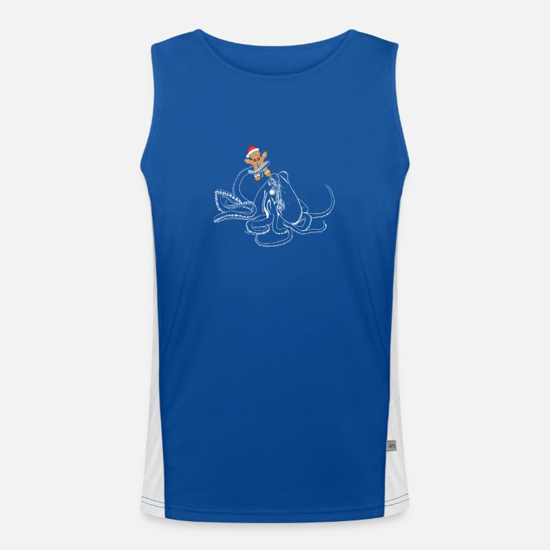 Oktopus mit Lebkuchenmann - X-Mas Edition Funktionelles Kontrast-Tank Top für Männer 