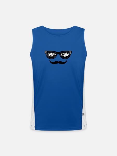 Retro Style - Funktionelles Kontrast-Tank Top für Männer - Royal/Weiß