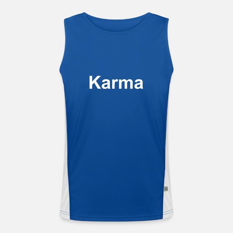 Karma white Men's Functional Contrast Tank Top 