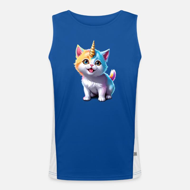 Unicorn Kitten Men's Functional Contrast Tank Top 